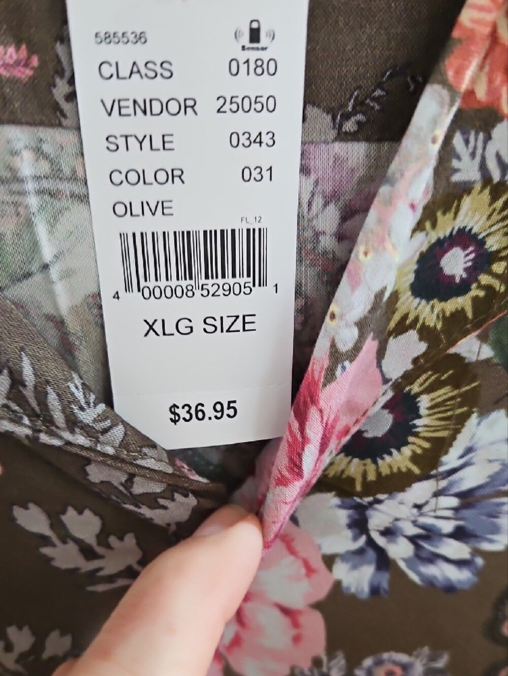 PacSun Olive Floral Paisley Short Sleeve Button-Up Shirt - Picture 4 of 5